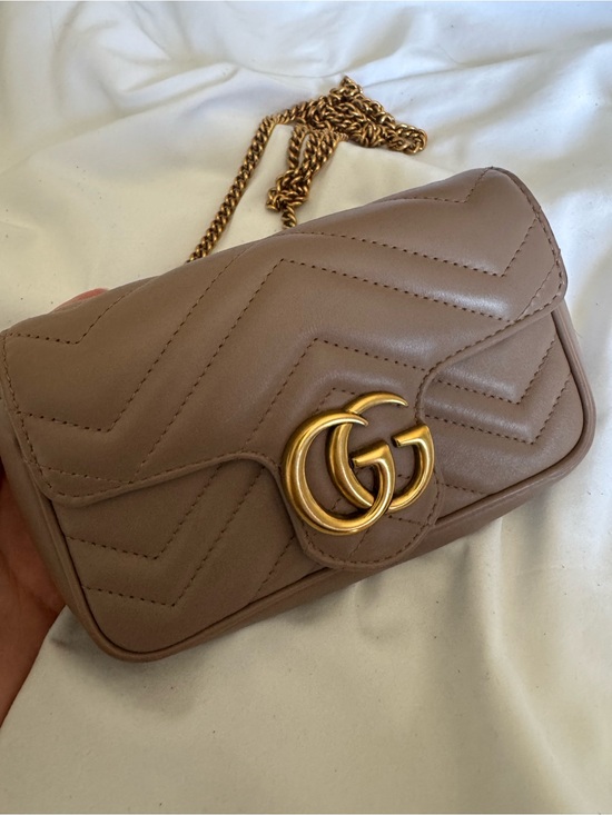 Gucci Handbags - Gucci Calfskin Matelasse Super Mini GG Marmont Shoulder Bag